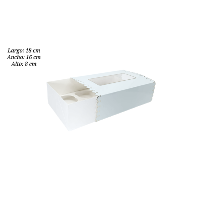 CAJA PARA PASTEL BLANCA 8PZ 16X18X8CM PPR001016